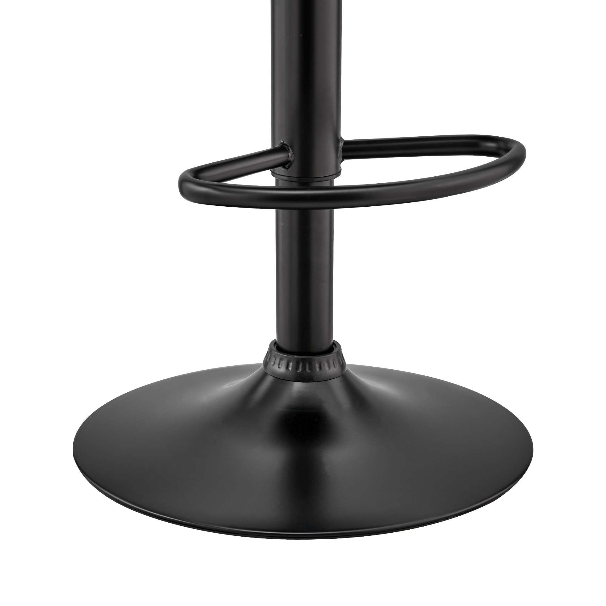 43” Gray and Black Adjustable Swivel Bar Stool with Footrest 6 43” Gray and Black Adjustable Swivel Bar Stool with Footrest - Image 6