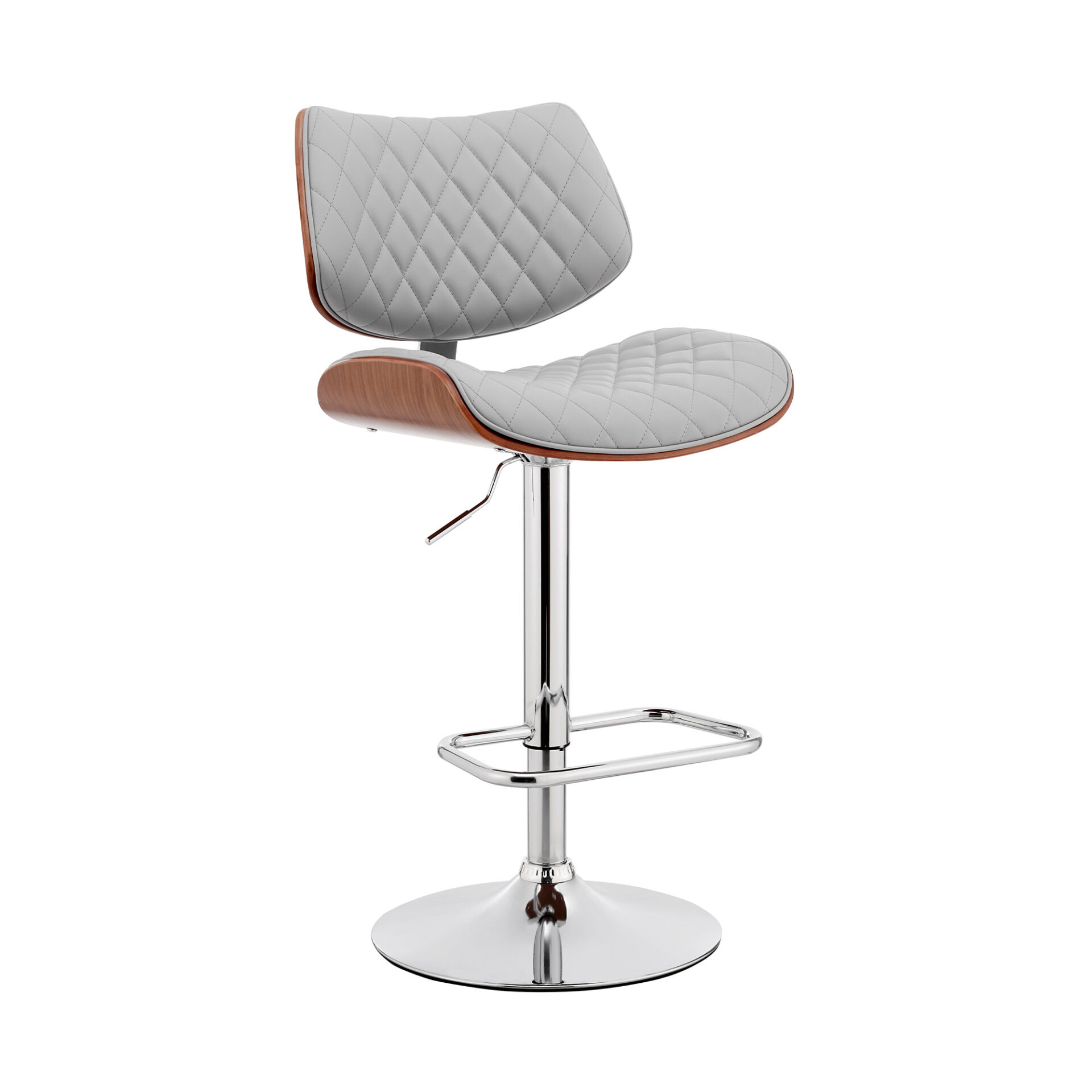 45 Inch Gray Faux Leather Swivel Adjustable Height Bar Stool 1 45 Inch Gray Faux Leather Swivel Adjustable Height Bar Stool