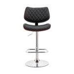 45" Black Faux Leather Adjustable Swivel Bar Stool With Back 12 45" Black Faux Leather Adjustable Swivel Bar Stool With Back