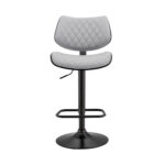 45" Gray Faux Leather Adjustable Swivel Bar Stool 12 45" Gray Faux Leather Adjustable Swivel Bar Stool