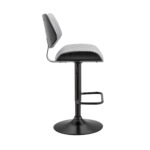 45" Gray Faux Leather Adjustable Swivel Bar Stool 13 45" Gray Faux Leather Adjustable Swivel Bar Stool