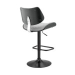 45" Gray Faux Leather Adjustable Swivel Bar Stool 14 45" Gray Faux Leather Adjustable Swivel Bar Stool