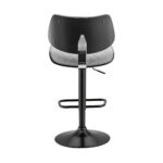 45" Gray Faux Leather Adjustable Swivel Bar Stool 15 45" Gray Faux Leather Adjustable Swivel Bar Stool