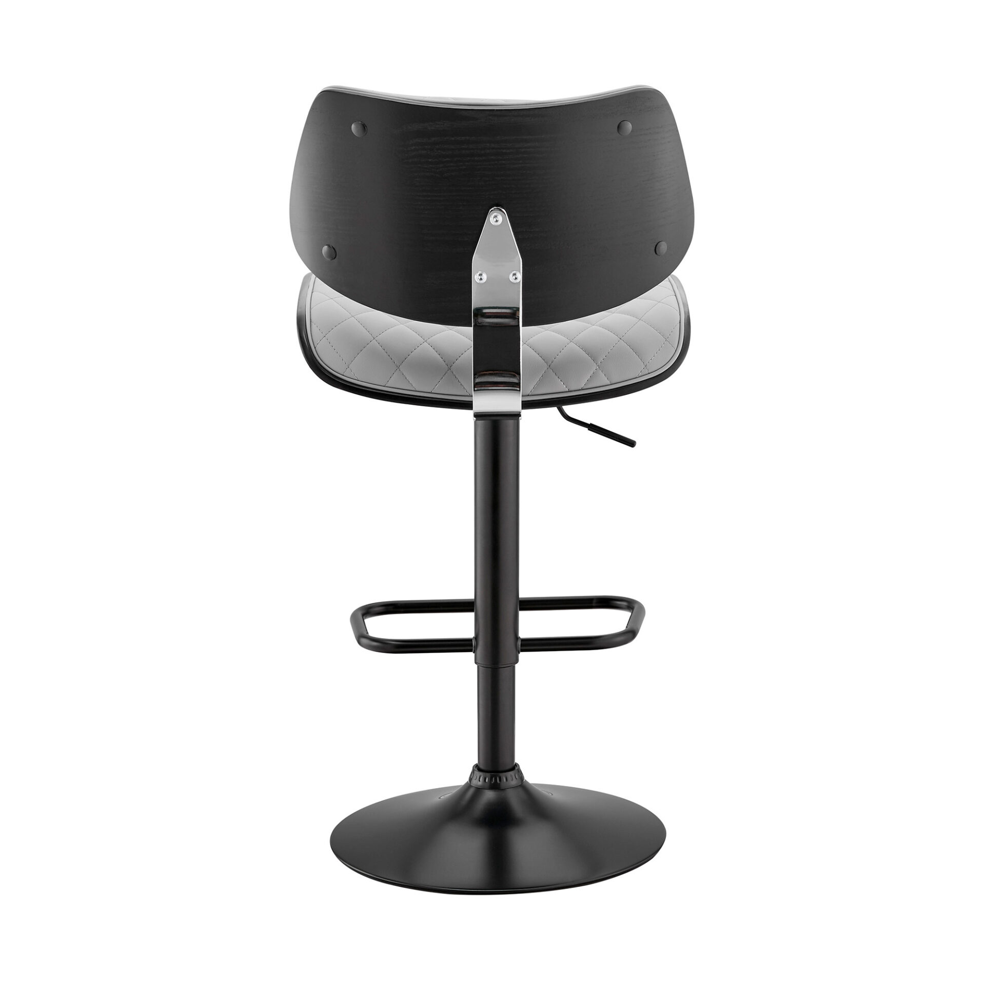 45" Gray Faux Leather Adjustable Swivel Bar Stool 6 45" Gray Faux Leather Adjustable Swivel Bar Stool - Image 6