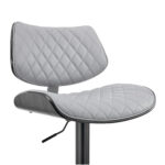 45" Gray Faux Leather Adjustable Swivel Bar Stool 16 45" Gray Faux Leather Adjustable Swivel Bar Stool