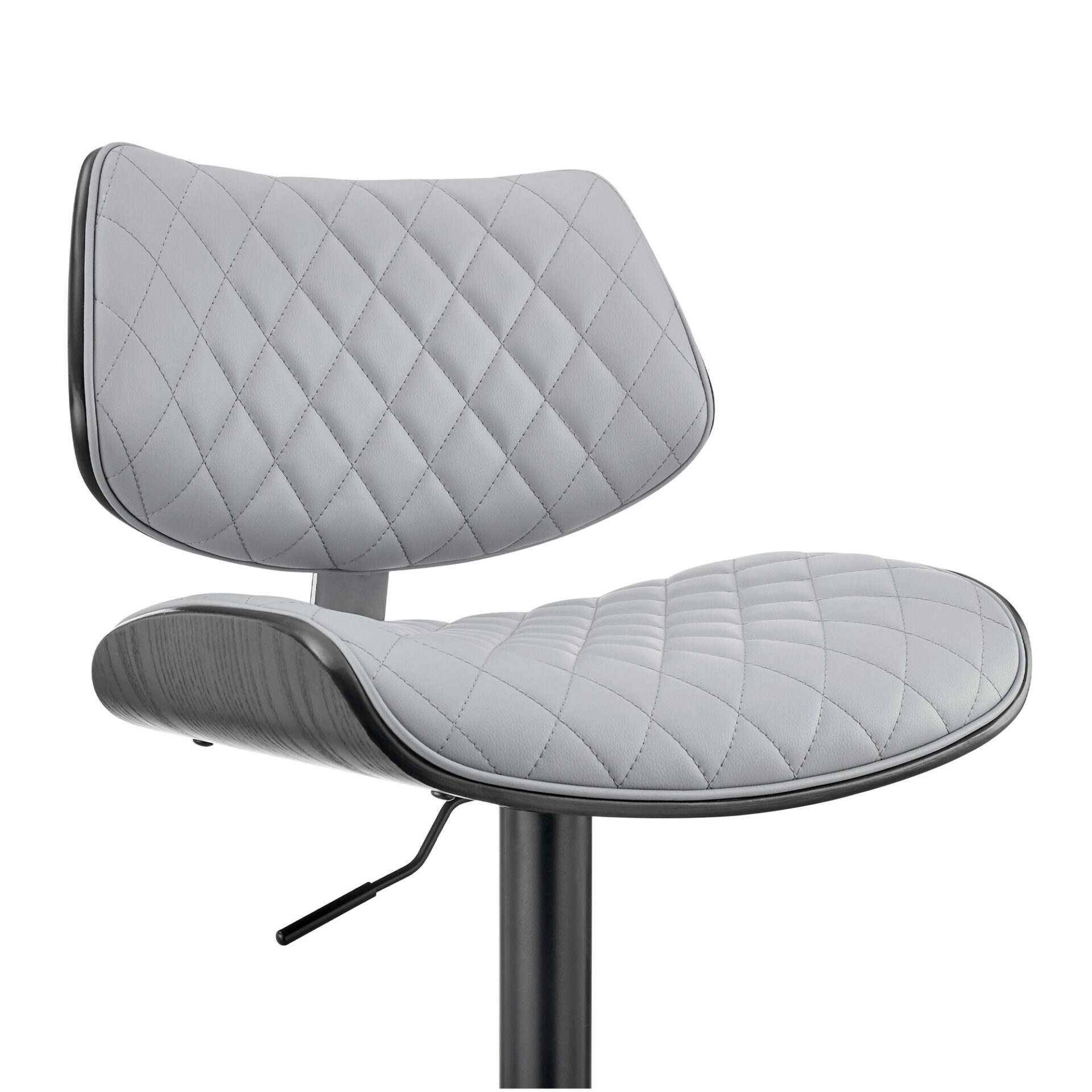 45" Gray Faux Leather Adjustable Swivel Bar Stool 7 45" Gray Faux Leather Adjustable Swivel Bar Stool - Image 7