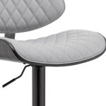 45" Gray Faux Leather Adjustable Swivel Bar Stool 17 45" Gray Faux Leather Adjustable Swivel Bar Stool