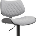 45" Gray Faux Leather Adjustable Swivel Bar Stool 18 45" Gray Faux Leather Adjustable Swivel Bar Stool
