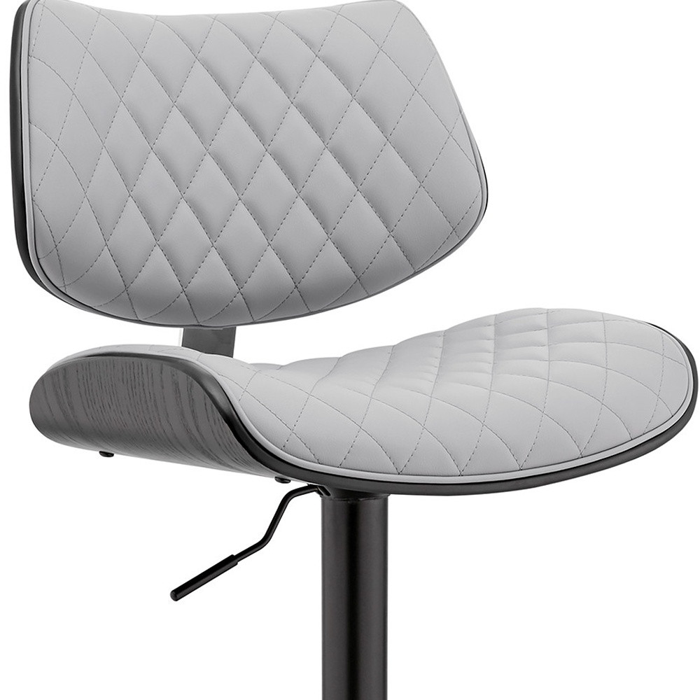 45" Gray Faux Leather Adjustable Swivel Bar Stool 9 45" Gray Faux Leather Adjustable Swivel Bar Stool - Image 9