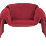 Red Velvet Accent Chair with Sturdy Steel Frame and Armrests 16 Red Velvet Accent Chair with Sturdy Steel Frame and Armrests