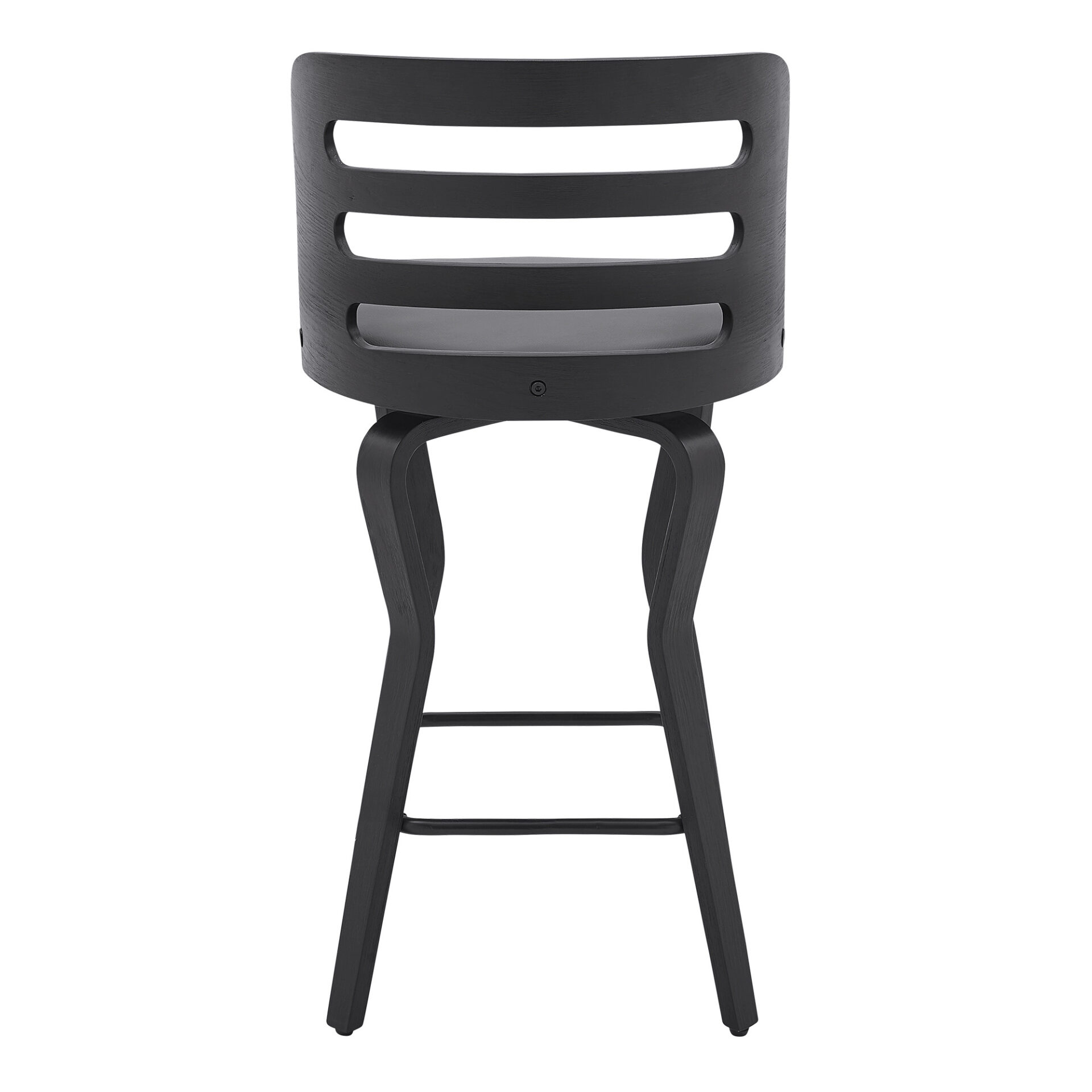 35" Gray Faux Leather Swivel Counter Height Bar Stool 6 35" Gray Faux Leather Swivel Counter Height Bar Stool - Image 6