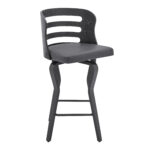 35" Gray Faux Leather Swivel Counter Height Bar Stool 10 35" Gray Faux Leather Swivel Counter Height Bar Stool