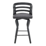 35" Gray Faux Leather Swivel Counter Height Bar Stool 12 35" Gray Faux Leather Swivel Counter Height Bar Stool