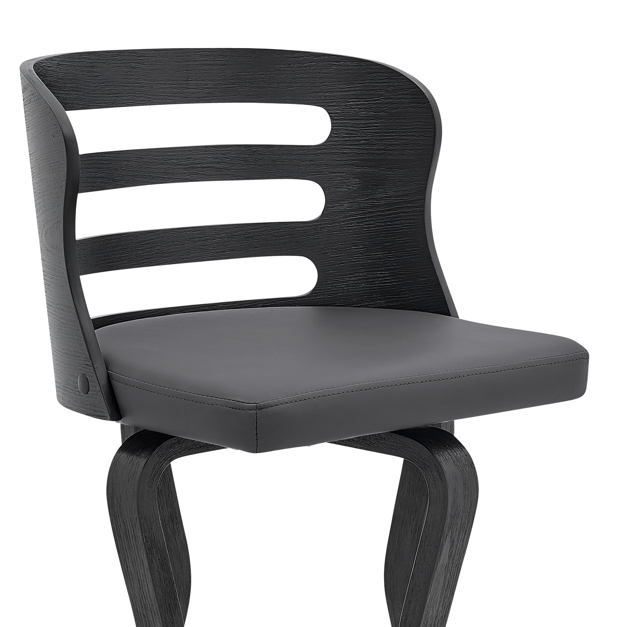35" Gray Faux Leather Swivel Counter Height Bar Stool 7 35" Gray Faux Leather Swivel Counter Height Bar Stool - Image 7