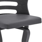35" Gray Faux Leather Swivel Counter Height Bar Stool 18 35" Gray Faux Leather Swivel Counter Height Bar Stool