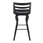 39" Matte Black And Gray Swivel Full Back Bar Stool 15 39" Matte Black And Gray Swivel Full Back Bar Stool