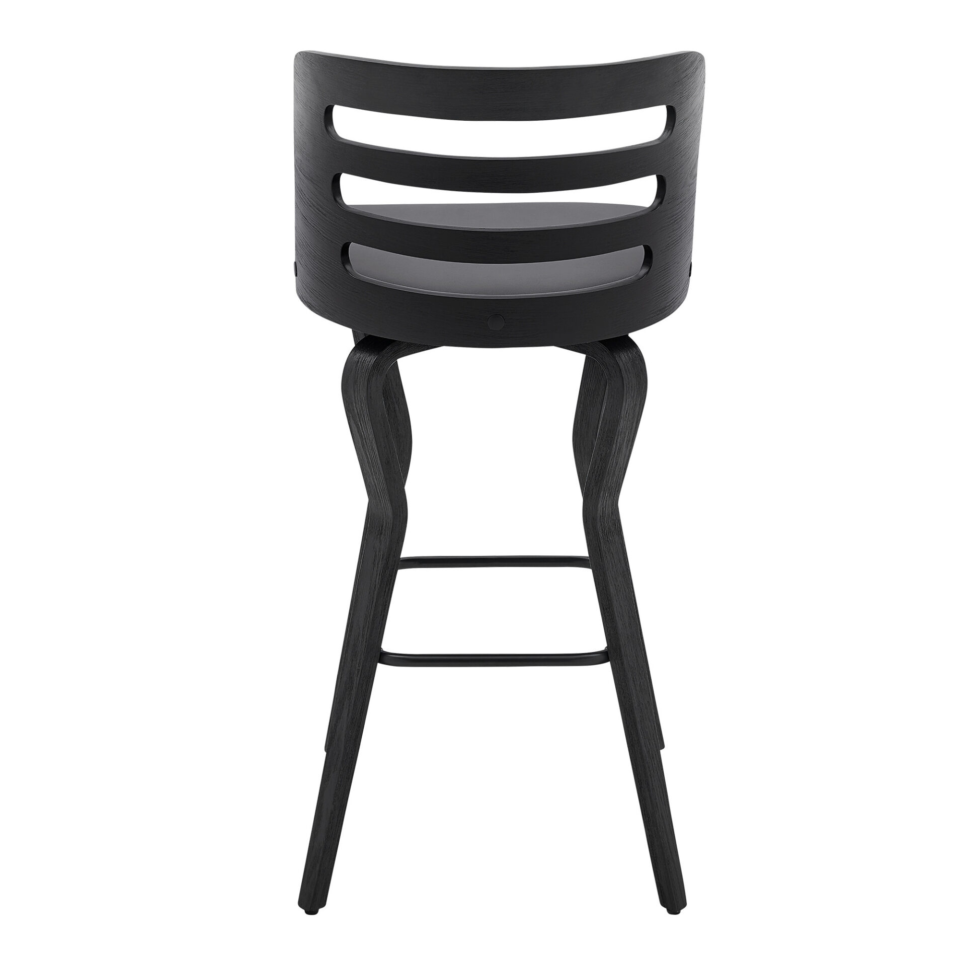 39" Matte Black And Gray Swivel Full Back Bar Stool 6 39" Matte Black And Gray Swivel Full Back Bar Stool - Image 6
