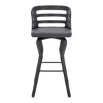 39" Matte Black And Gray Swivel Full Back Bar Stool 12 39" Matte Black And Gray Swivel Full Back Bar Stool
