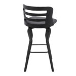 39" Matte Black And Gray Swivel Full Back Bar Stool 14 39" Matte Black And Gray Swivel Full Back Bar Stool