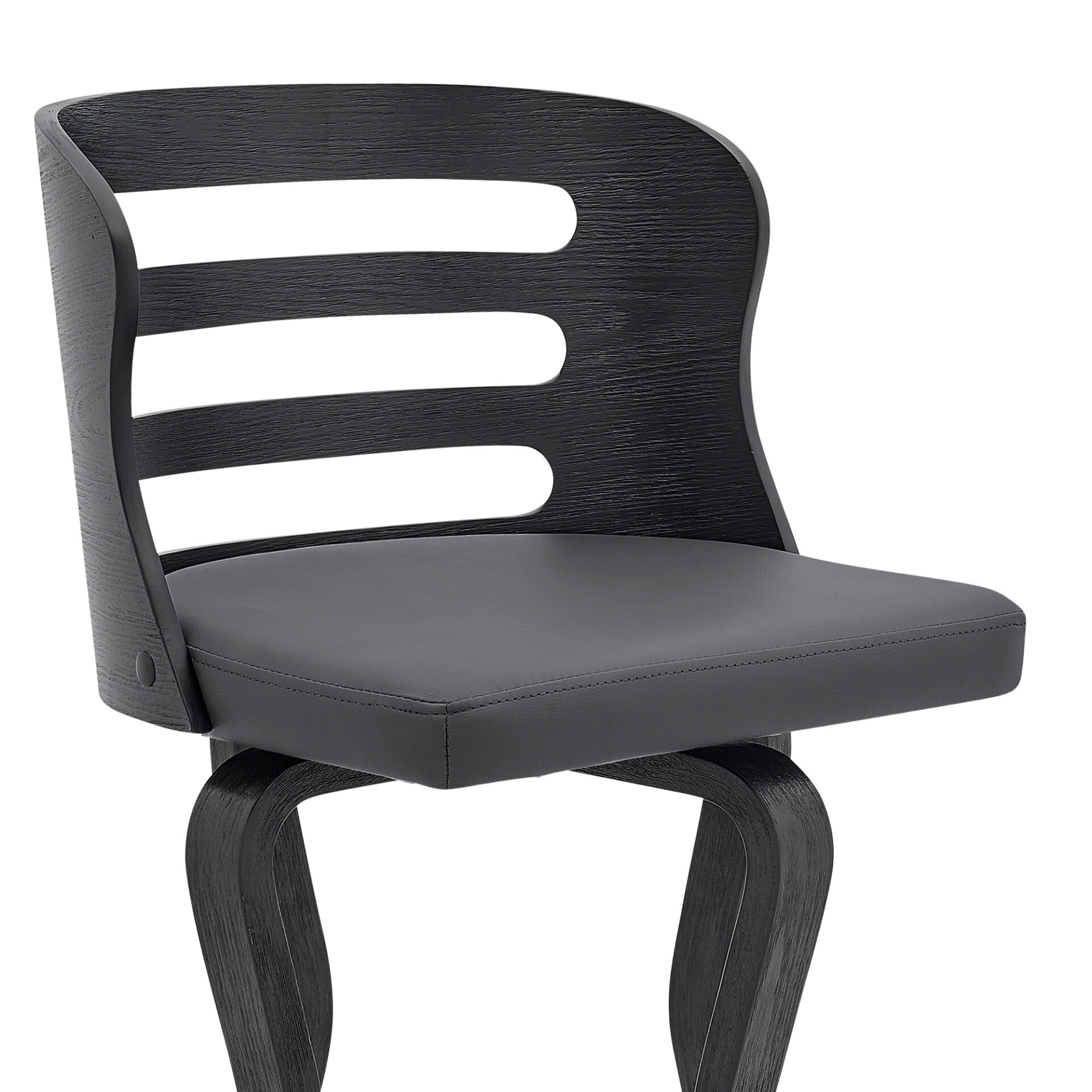 39" Matte Black And Gray Swivel Full Back Bar Stool 8 39" Matte Black And Gray Swivel Full Back Bar Stool - Image 8