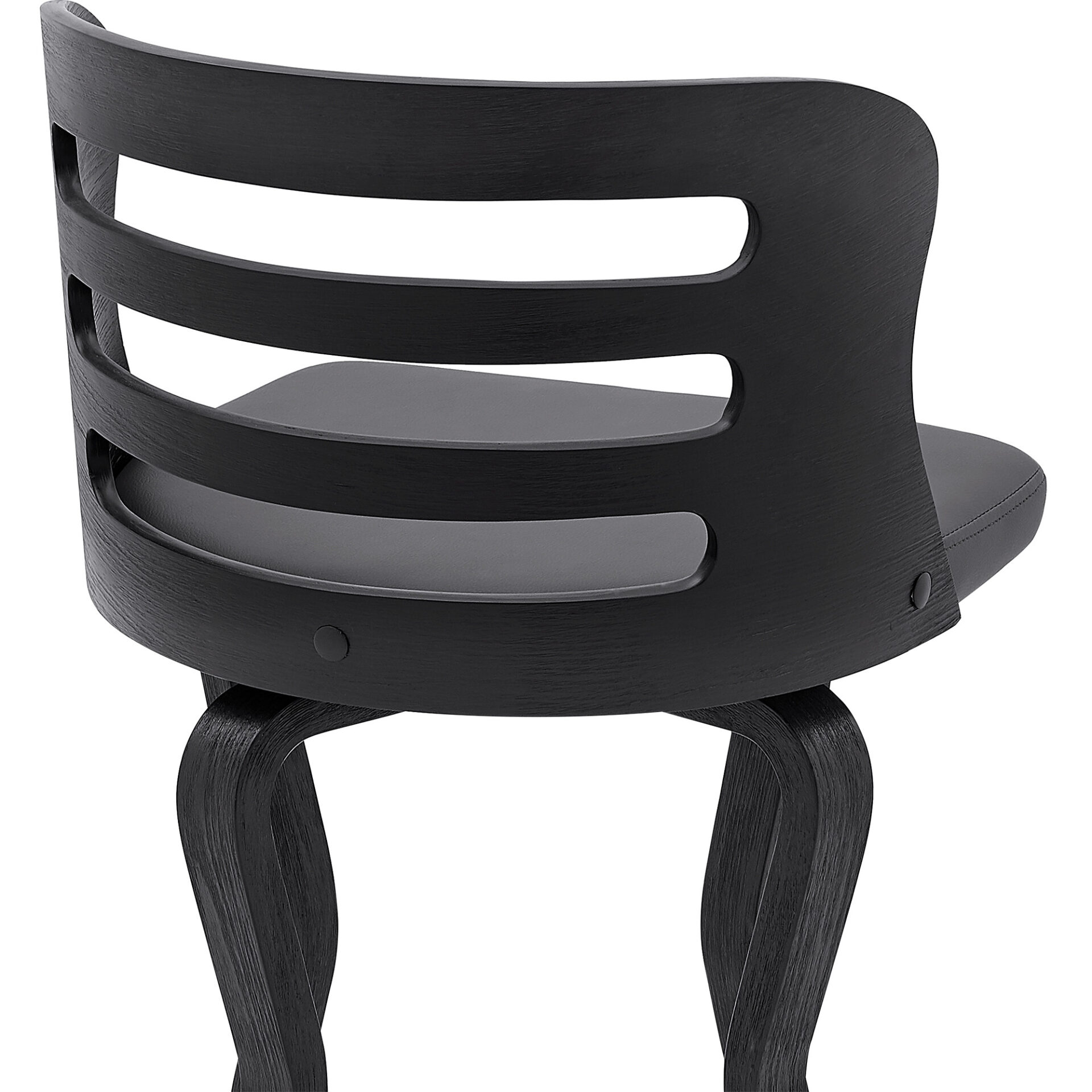 39" Matte Black And Gray Swivel Full Back Bar Stool 9 39" Matte Black And Gray Swivel Full Back Bar Stool - Image 9
