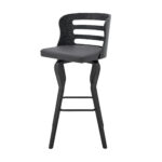 39" Matte Black And Gray Swivel Full Back Bar Stool 16 39" Matte Black And Gray Swivel Full Back Bar Stool