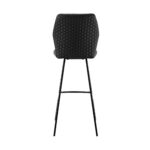 26" Black Faux Leather and Iron Counter Height Bar Stool
