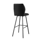 26" Black Faux Leather and Iron Counter Height Bar Stool