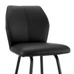26" Black Faux Leather and Iron Counter Height Bar Stool