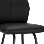 26" Black Faux Leather and Iron Counter Height Bar Stool