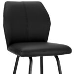 26" Black Faux Leather and Iron Counter Height Bar Stool