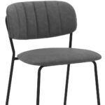 26" Modern Gray Faux Leather Bar Stool with Black Frame