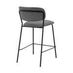 26" Modern Gray Faux Leather Bar Stool with Black Frame