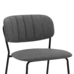 26" Modern Gray Faux Leather Bar Stool with Black Frame