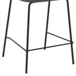 26" Modern Gray Faux Leather Bar Stool with Black Frame