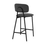 26-Inch Gray and Black Faux Leather Bar Stool