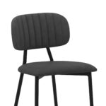 26-Inch Gray and Black Faux Leather Bar Stool