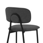 26-Inch Gray and Black Faux Leather Bar Stool