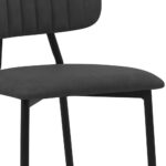 26-Inch Gray and Black Faux Leather Bar Stool