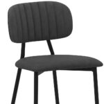 26-Inch Gray and Black Faux Leather Bar Stool