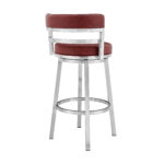 26" Red and Silver Swivel Counter Height Bar Stool with Footrest 13 26" Red and Silver Swivel Counter Height Bar Stool with Footrest