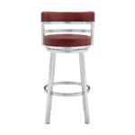 26" Red and Silver Swivel Counter Height Bar Stool with Footrest 12 26" Red and Silver Swivel Counter Height Bar Stool with Footrest