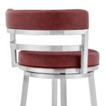 26" Red and Silver Swivel Counter Height Bar Stool with Footrest 15 26" Red and Silver Swivel Counter Height Bar Stool with Footrest