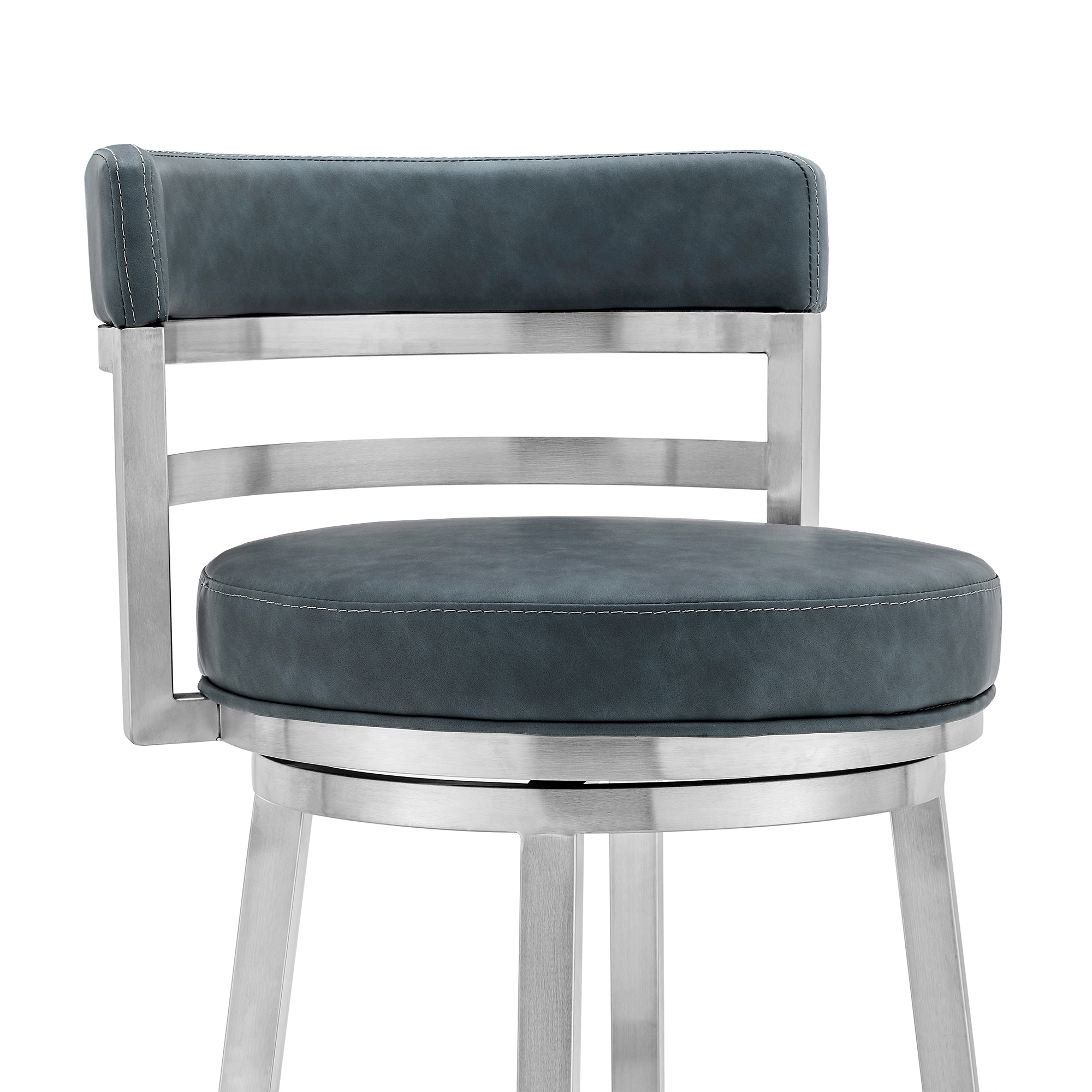 26 Inch Blue and Silver Swivel Counter Height Bar Stool 5 26 Inch Blue and Silver Swivel Counter Height Bar Stool - Image 5