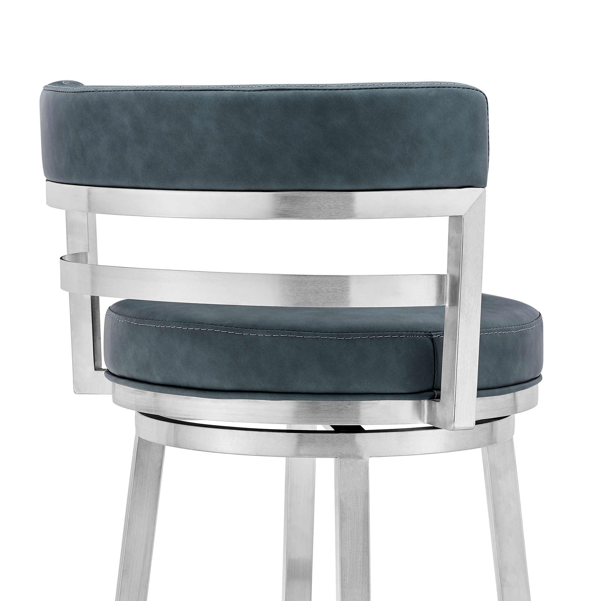 26 Inch Blue and Silver Swivel Counter Height Bar Stool 6 26 Inch Blue and Silver Swivel Counter Height Bar Stool - Image 6