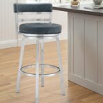 26 Inch Blue and Silver Swivel Counter Height Bar Stool 10 26 Inch Blue and Silver Swivel Counter Height Bar Stool