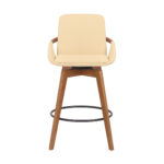 27-Inch Cream and Black Iron Swivel Counter Height Bar Stool 12 27-Inch Cream and Black Iron Swivel Counter Height Bar Stool