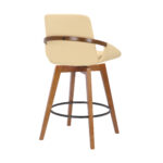 27-Inch Cream and Black Iron Swivel Counter Height Bar Stool 14 27-Inch Cream and Black Iron Swivel Counter Height Bar Stool