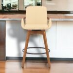 27-Inch Cream and Black Iron Swivel Counter Height Bar Stool 11 27-Inch Cream and Black Iron Swivel Counter Height Bar Stool