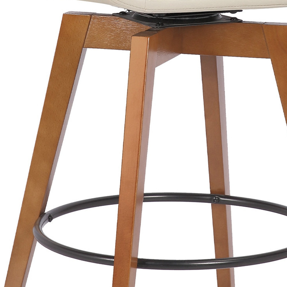 27-Inch Cream and Black Iron Swivel Counter Height Bar Stool 7 27-Inch Cream and Black Iron Swivel Counter Height Bar Stool - Image 7